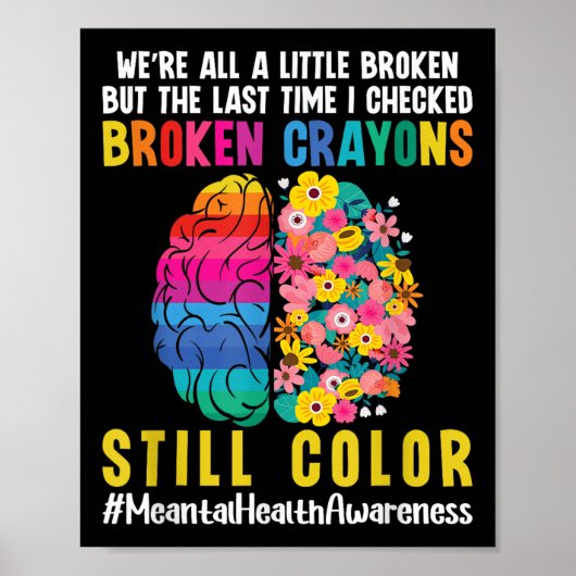 Poster Continuez à prendre Semicolon Sensibilisation à la (Devant)