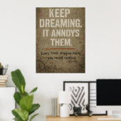 Poster Continuez à rêver, citation de motivation audacieu (Bureau à domicile)