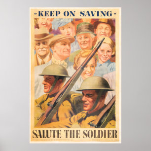 Poster Continuez À Sauver. Réimpression de l'affiche brit