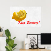 Poster Continuez à sourire ! Composition du citron (Bureau à domicile)
