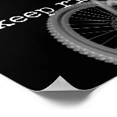 Poster continuez à vélo citer moderne noir et blanc (Coin)