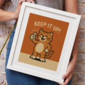 Poster Continuez ! Chat de dessin animé rétro mou