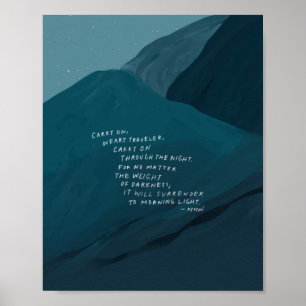 Poster Continuez - Citation inspirante et Blue Mountain