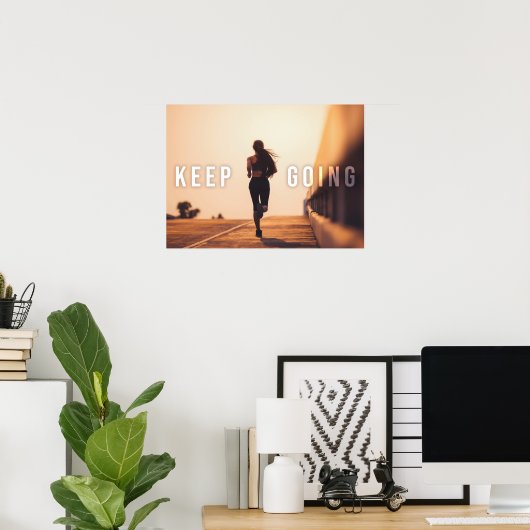 Poster Continuez - Fitness, Runner Motivational (Bureau à domicile)