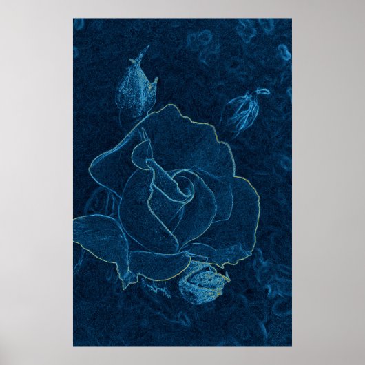 Poster contour bleu rose (Devant)