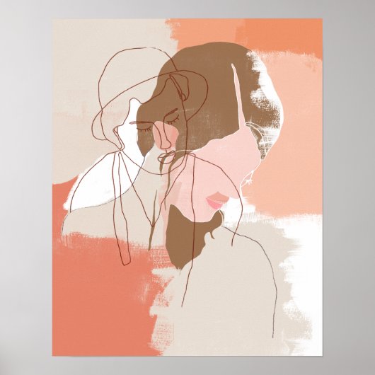 Poster Contour peint Portrait féminin (Devant)