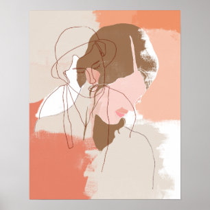 Poster Contour peint Portrait féminin
