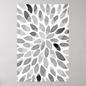 Poster Contours de brosse couleur aquarelle - noir et bla (Devant)