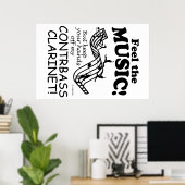 Poster Contrabass Clarinet Sentez La Musique (Bureau à domicile)