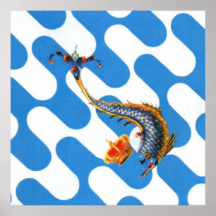 Poster Contrada Capitana dell' Onda (Vague) Palio