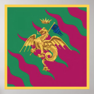 Poster Contrada del Drago (Dragon) Palio di Sienne