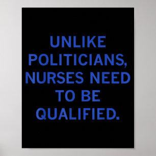Poster Contrairement aux Liticians Infirmières Drôle Doit