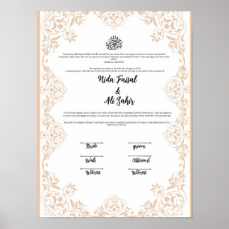 POSTER CONTRAT DE NIKKAH