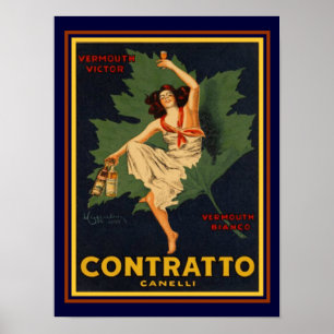Poster Contratto Cannelli by Cappiello 12 x 16 Print