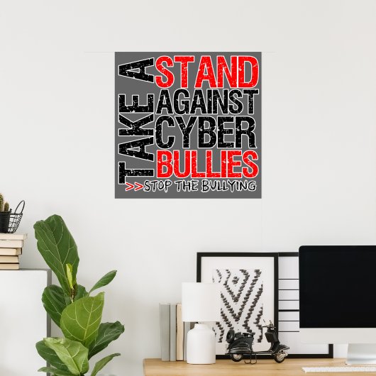 Poster contre les cyber-intimidation (Bureau à domicile)