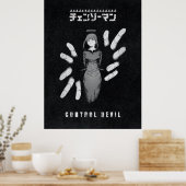 Poster Control Devil – Dark Anime Makima Illustration (Cuisine)