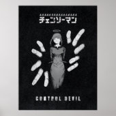 Poster Control Devil – Dark Anime Makima Illustration (Devant)
