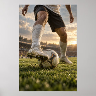 Poster Contrôle de ballon de football de près – Football