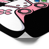 Poster Contrôleur De Jeu Avec Des Oreilles De Lapin Drôle (Coin)