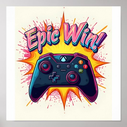 Poster Contrôleur de jeu Epic Win (Devant)