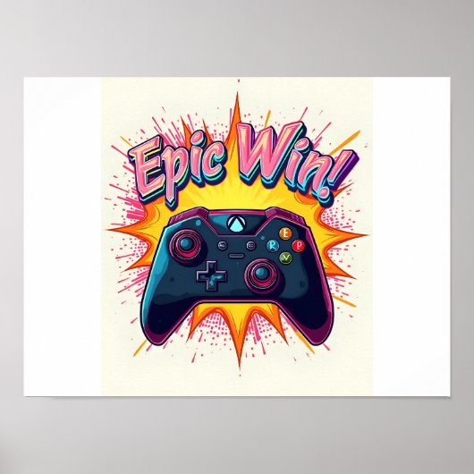 Poster Contrôleur de jeu Epic Win (Devant)