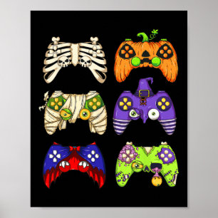 Poster Contrôleur de jeu Halloween Hommes garçons gamer H