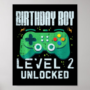 Poster Contrôleur de jeu pour garçon d'anniversaire enfan