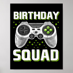 Poster Contrôleur De Jeu Vidéo D'Anniversaire Pour Gamer 