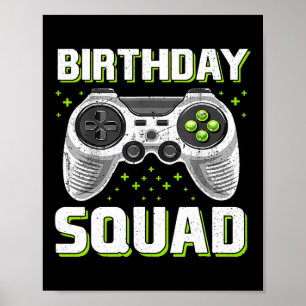 Poster Contrôleur De Jeu Vidéo D'Anniversaire Pour Gamer