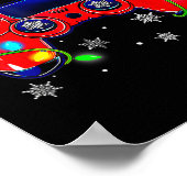 Poster Contrôleur de jeu vidéo de Noël Santa Hat Gamer Bo (Coin)