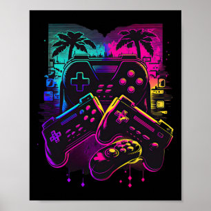 Poster Contrôleur de jeu vidéo Gamer 16