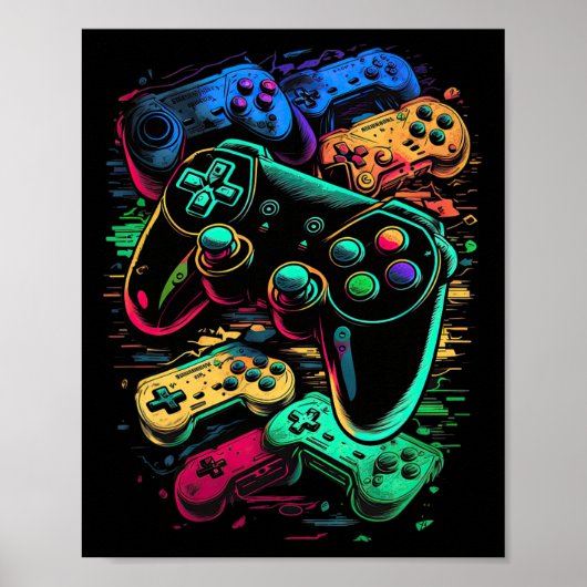 Poster Contrôleur de jeu vidéo Gamer 17 (Devant)