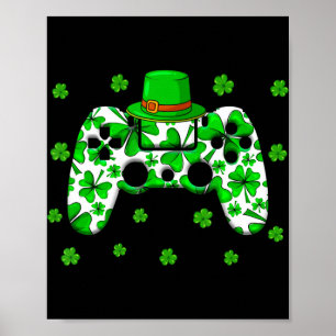 Poster Contrôleur de jeu vidéo irlandais Jour de la Saint