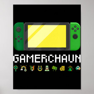 Poster Contrôleur de jeu vidéo irlandais Leprechaun Boys