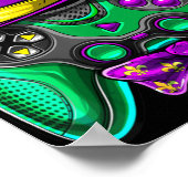 Poster Contrôleur de jeu vidéo Mardi Gras Jester Casquett (Coin)