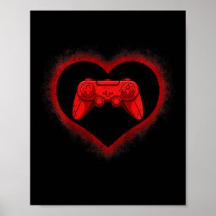 Poster Contrôleur de jeu vidéo pour enfants Cœur Saint-Va