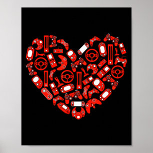 Poster Contrôleur de jeu vidéo pour garçons Saint-Valenti