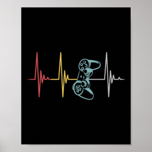Poster Contrôleur Heartbeat Pour Le Jeu Multijoueur Nerd