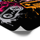 Poster Contrôleurs de console de jeu vidéo Retro 80's 90' (Coin)