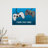 Poster Contrôleurs de jeu vidéo Bannière de fête d'annive (Cuisine)