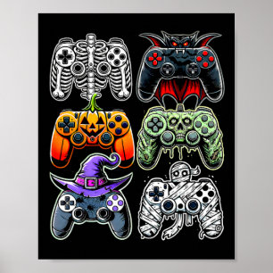 Poster Contrôleurs de jeux pour maman Zombie Skeleton Hal