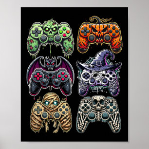 Poster Contrôleurs de jeux pour maman Zombie Skeleton Hal