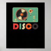 Poster Contrôleurs DJ Disc Retro Disc Jockey Disco Vinyl (Devant)
