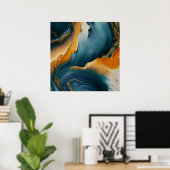Poster Convergence – Abstract Fields Of Motion And Gold (Bureau à domicile)
