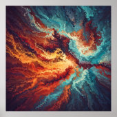 Poster Convergence - Art abstrait vibrant (Devant)