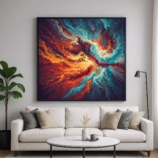 Poster Convergence - Art abstrait vibrant