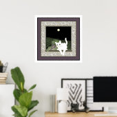 Poster Conversation Blanc, Vin et la Lune (Bureau à domicile)