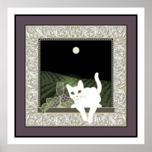 Poster Conversation Blanc, Vin et la Lune