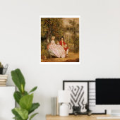 Poster Conversation dans le parc, portrait de l'art et (Bureau à domicile)
