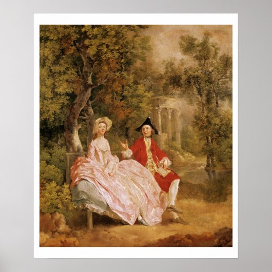 Poster Conversation dans le parc, portrait de l'art et (Devant)